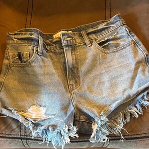 Cello Light Blue Distressed Jean Shorts